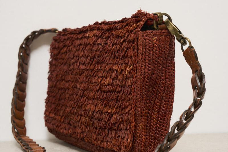 Pochette donna Hafa in rafia mattone HAFA WOOD IBELIV 