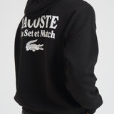 Felpa uomo con cappuccio con stampa multipla nera SH5947 031 LACOSTE 