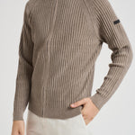 Cardigan uomo a coste tortora W25139 87 RRD 
