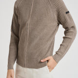 Cardigan uomo a coste tortora W25139 87 RRD 