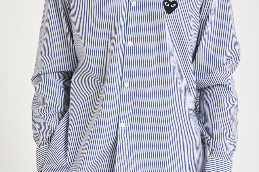 Camicia uomo a righe bianco e blu B018 BLUE COMME DES GARCON PLAY 