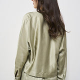 Camicia donna in raso salvia S06274 6638035 PESERICO 