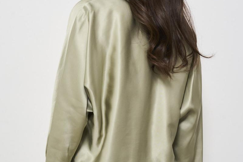 Camicia donna in raso salvia S06274 6638035 PESERICO 
