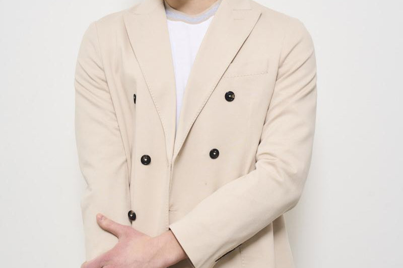 Giacca uomo doppiopetto beige CN4662 1010 CIRCOLO 1901 