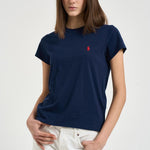 T-shirt donna girocollo blu notte 211B14605 031 RALPH LAUREN 