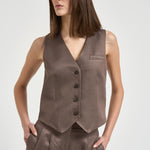 Gilet donna tortora A03031 01926151 PESERICO 