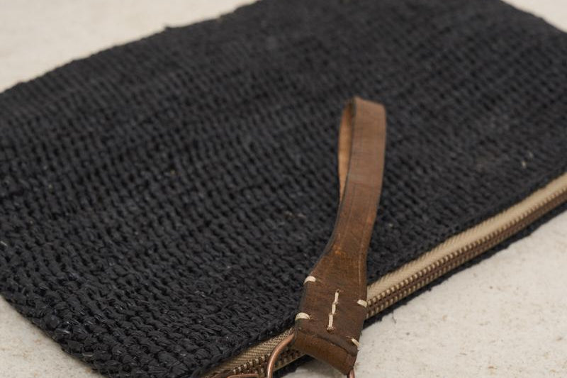 Pochette donna Ampy in rafia nera AMPY BLACK IBELIV 