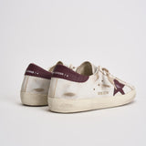 Sneakers uomo Super-star bianca e bordeaux GMF00101 F00811410350 GOLDEN GOOSE 