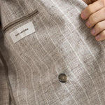 Giacca uomo doppiopetto gessata grigio chiaro 1SMC20K 850049T3259 TAGLIATORE 