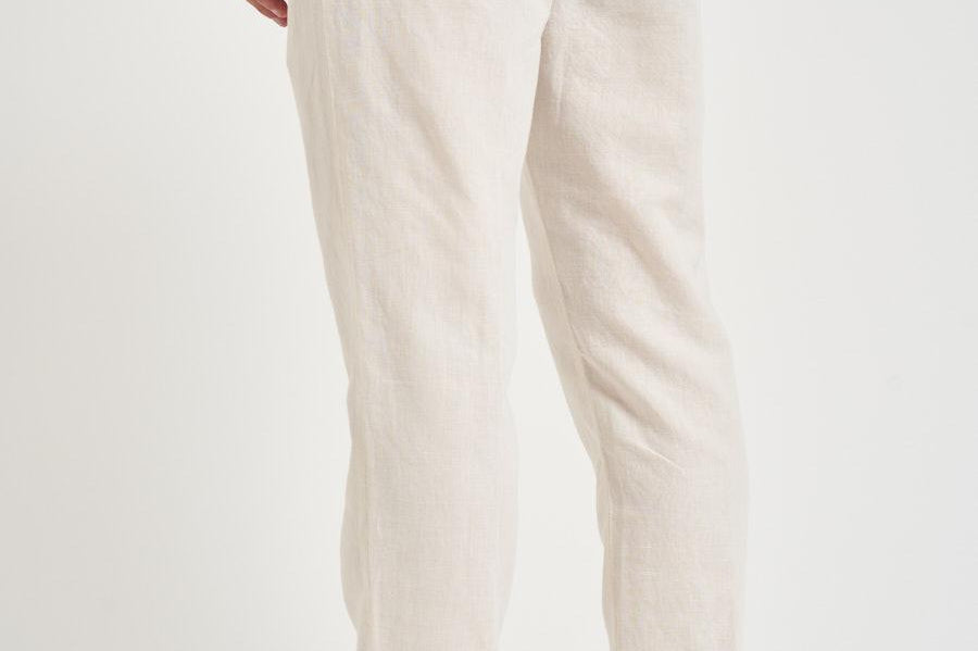 Pantalone uomo in lino bianco PG26 04 PERFECTION 