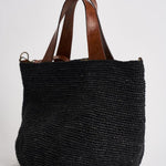 Borsa donna Mirozy in rafia nera MIROZY BLACK IBELIV 