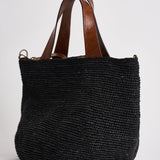 Borsa donna Mirozy in rafia nera MIROZY BLACK IBELIV 