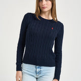 Maglia donna girocollo a trecce blu notte 211971869 008 RALPH LAUREN 