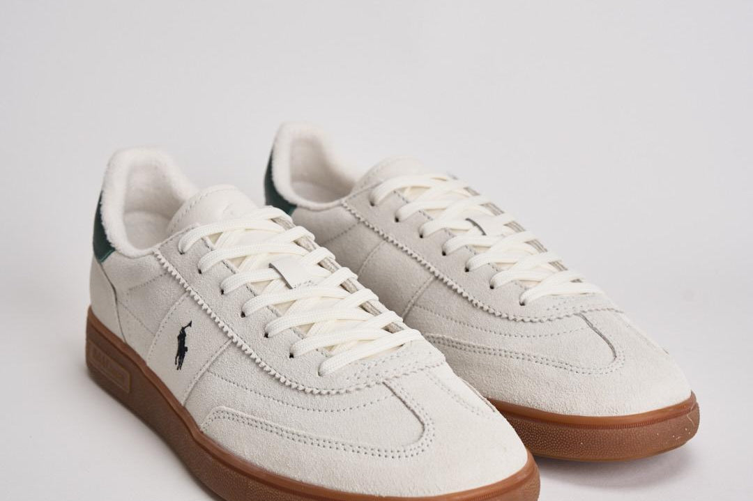 Sneakers uomo in camoscio bianca e verde 809P09753 002 RALPH LAUREN 