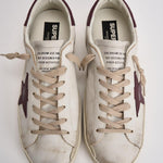 Sneakers uomo Super-star bianca e bordeaux GMF00101 F00811410350 GOLDEN GOOSE 