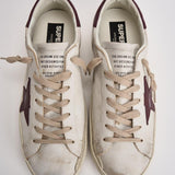 Sneakers uomo Super-star bianca e bordeaux GMF00101 F00811410350 GOLDEN GOOSE 