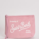 Pochette donna Aline Corduroy in velluto rosa ALINE COURD21 MC2 SAINT BARTH 