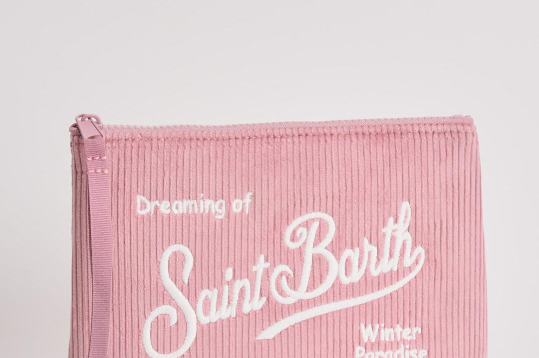 Pochette donna Aline Corduroy in velluto rosa ALINE COURD21 MC2 SAINT BARTH 