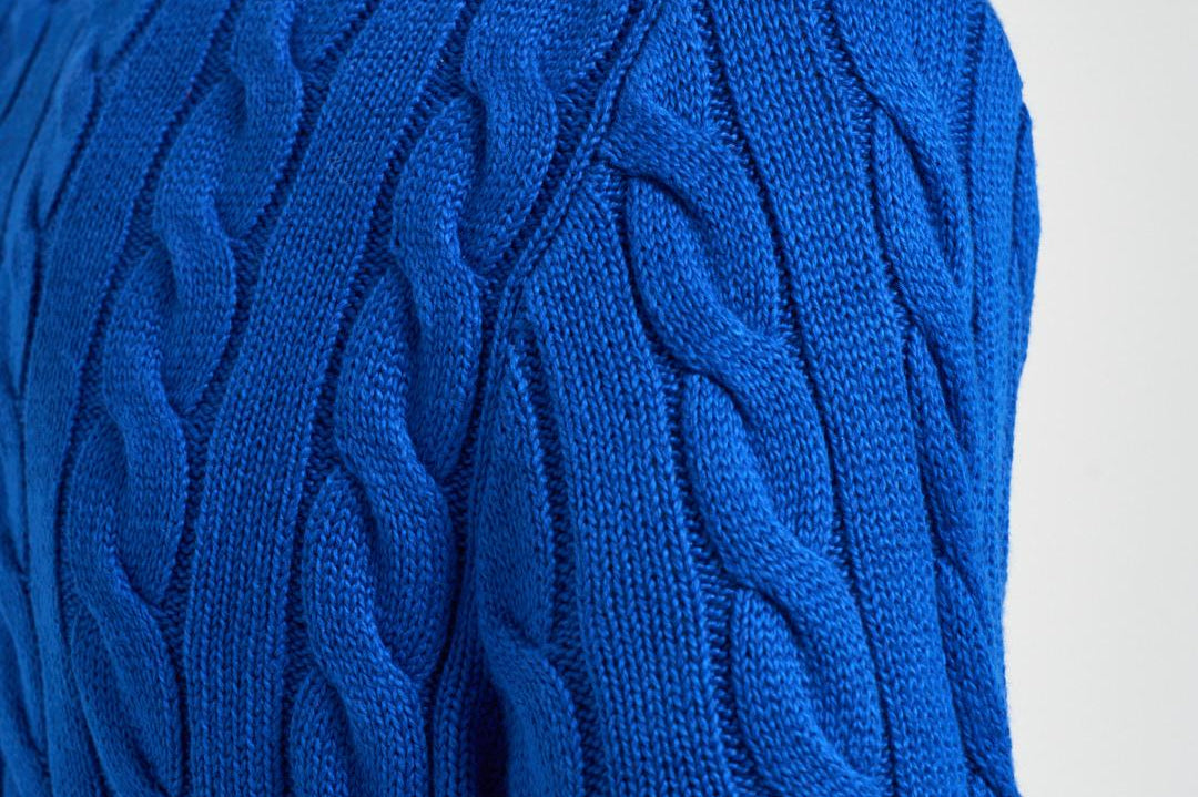 Maglia uomo a trecce blu royal 710775885 537 RALPH LAUREN 