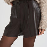 Bermuda donna in pelle marrone scuro D210595S MACIOCK086MORO P.a.r.o.s.h. 