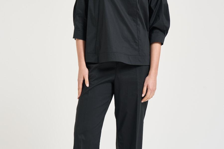 Blusa donna girocollo nera L6SK14 Y69 LIVIANA CONTI 