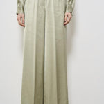 Pantaloni donna in raso salvia P04052 6638035 PESERICO 