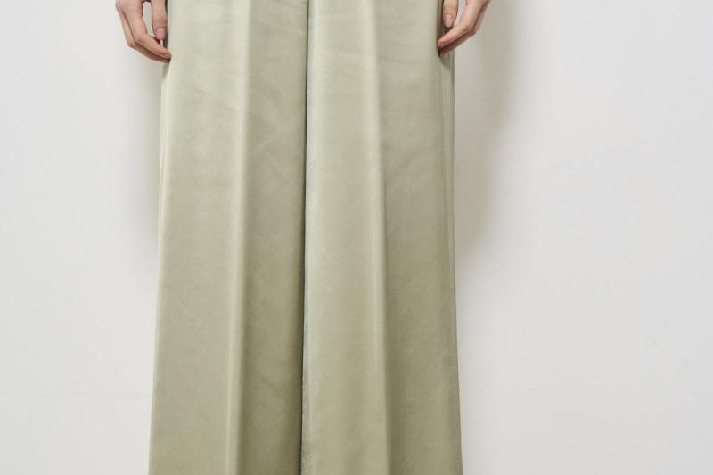 Pantaloni donna in raso salvia P04052 6638035 PESERICO 