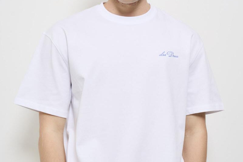 T-shirt uomo girocollo bianca LDM101209 201479WHITE LES DEUX 