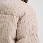 Giubbotto donna in maglia a trecce beige MYAWOOL 11 MC2 SAINT BARTH 