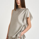 Camicia donna in organza semilucida grigia E06023 970 PESERICO 