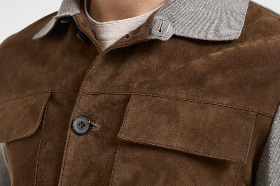 Giubbotto uomo in suede e tessuto MORRIS SUEDE626 THE JACK LEATHERS 