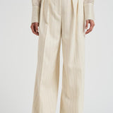 Pantalone donna Lou a palazzo gessato panna 10863 MTL66 ANINE BING 