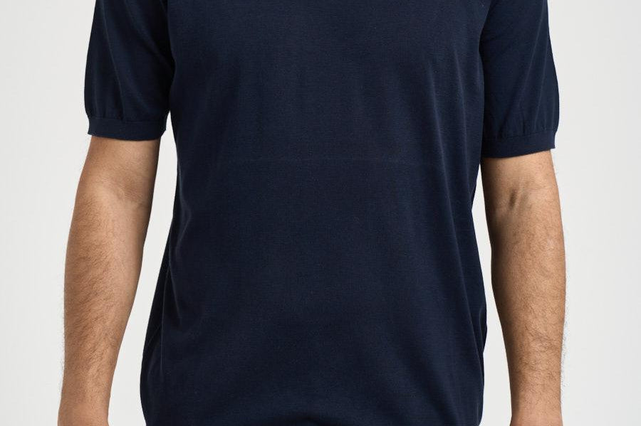 T-shirt uomo girocollo in maglia blu 300421 38 KANGRA 