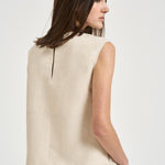 Blusa donna con foglie ricamate avana 5S1023 L9487400 GLANSHIRT 