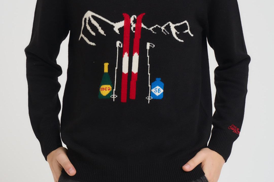 Maglia uomo girocollo nera HERONC APRESBOTT00 MC2 SAINT BARTH 