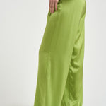Pantalone donna in seta verde brillante 14582 6028 FORTE FORTE 