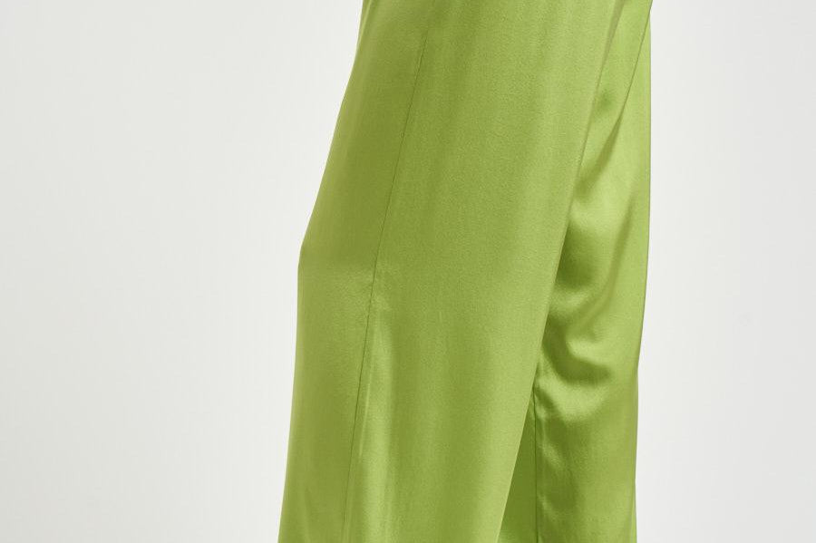 Pantalone donna in seta verde brillante 14582 6028 FORTE FORTE 