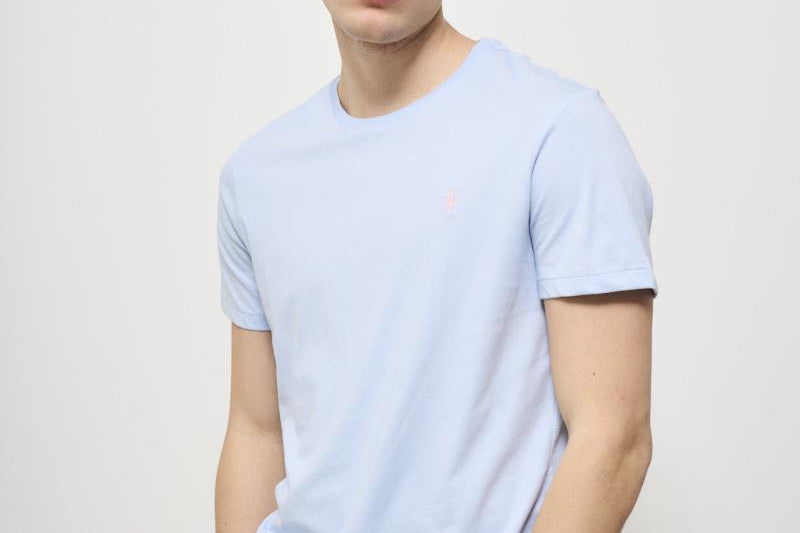 T-shirt uomo girocollo celeste 710671438 418 RALPH LAUREN 