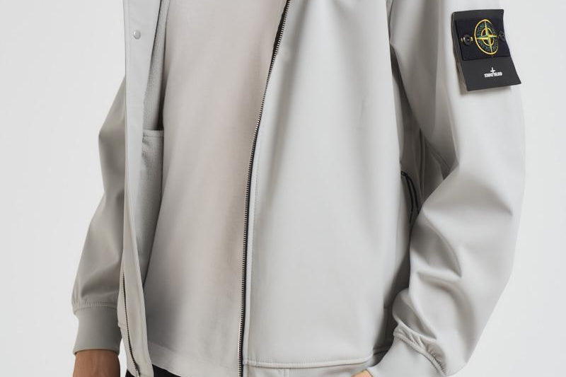 Giacca uomo Soft Shell grigio chiaro Q100004 S0B22V0061 STONE ISLAND 