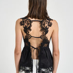 Top donna con ricami nero W08170581 BLACK MAURIZIO MYKONOS 