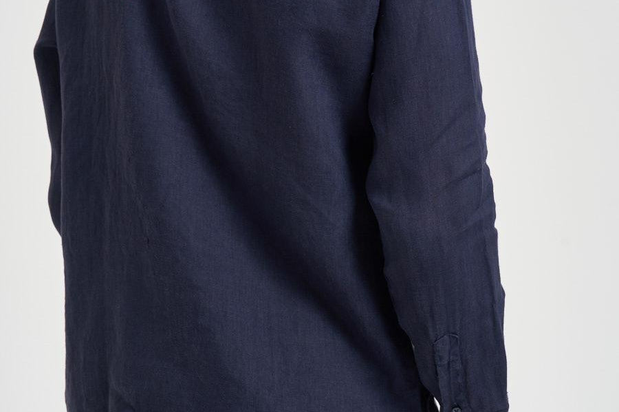 Camicia uomo in lino blu J66TNP UE7 ACCADEMIE TESSILI 