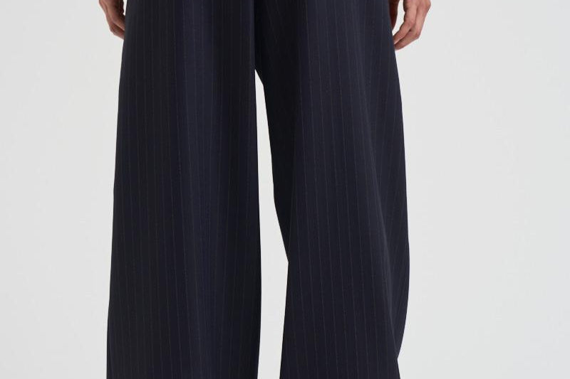 Pantalone donna Jounery gessato blu navy GWP01203 P00209850629 GOLDEN GOOSE 