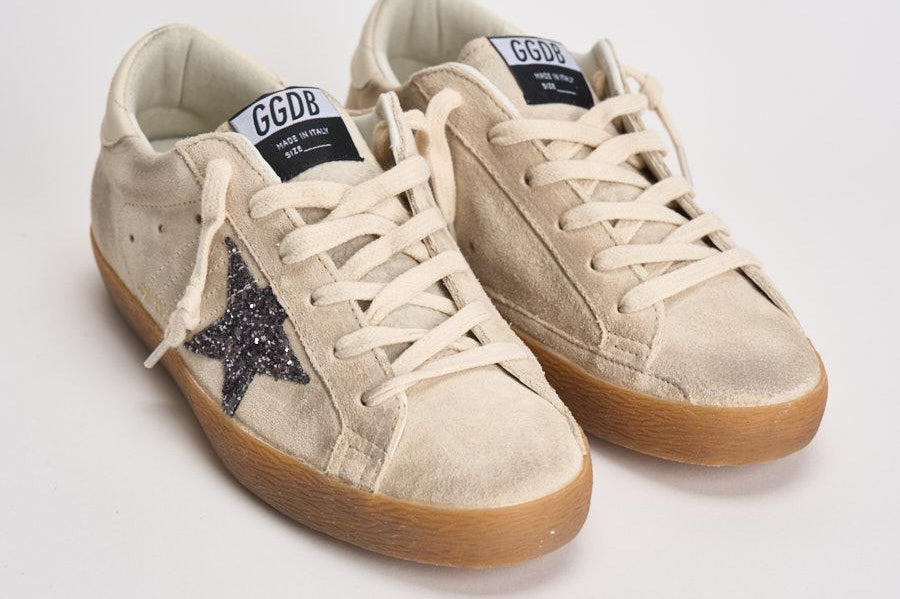 Sneakers donna Super-Star in suede panna GWF00101 F00720215751 GOLDEN GOOSE 