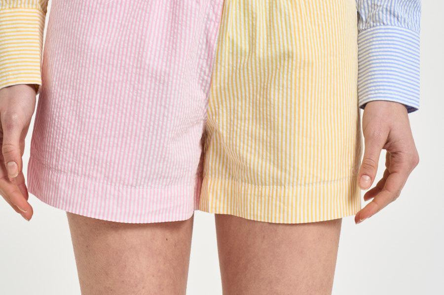 Shorts donna a righe multicolor MEA002 MIX MC2 SAINT BARTH 