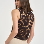 Top donna in crochet marrone 106438A354 ERUZIONEM05 PINKO 