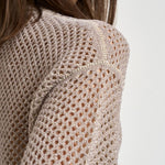 Maglia donna traforata tortora A99083F07 9106B49B PESERICO 