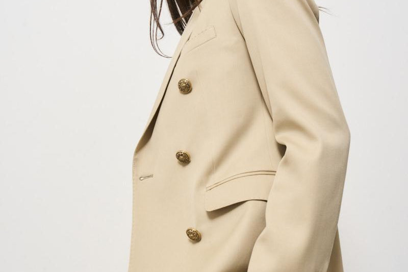 Blazer donna doppiopetto beige GWP00829 P00126715272 GOLDEN GOOSE 