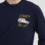 Maglia uomo girocollo con ricamo blu HERON LTEMBRYCARLIFT61 MC2 SAINT BARTH 