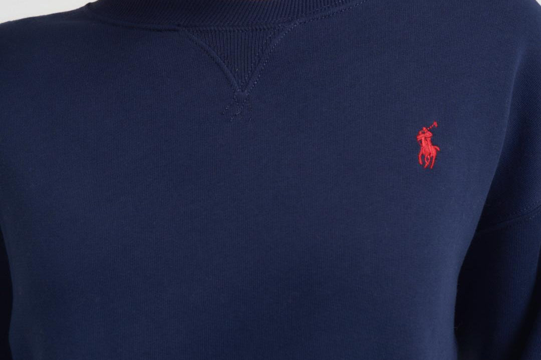 Felpa girocollo donna in cotone blu 211943006 002 RALPH LAUREN 