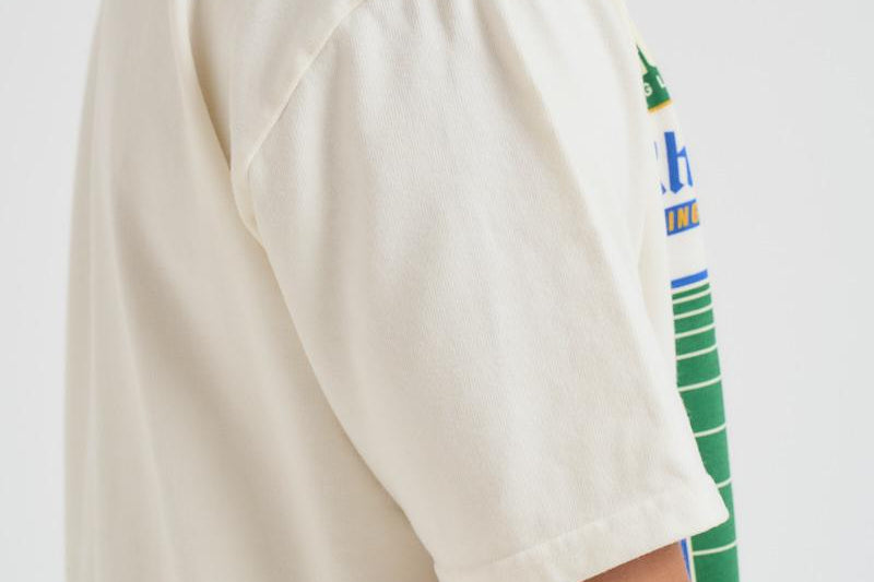 T-shirt uomo girocollo con stampa verde TT11012 VINTAGEWHITE0028 RHUDE 